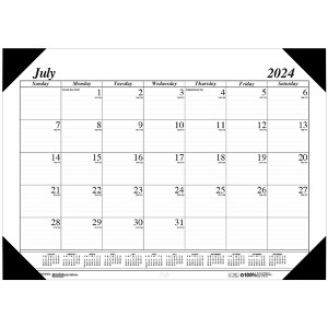 House of Doolittle® Monthly Academic Calendar Economy Desk Pad, 14 Months (Jul-Aug), 22" x 17", Black - 1 of 1