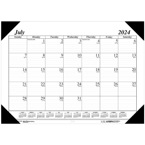 House of Doolittle® Monthly Academic Calendar Economy Desk Pad, 14 Months (Jul-Aug), 22" x 17", Black - image 1 of 1