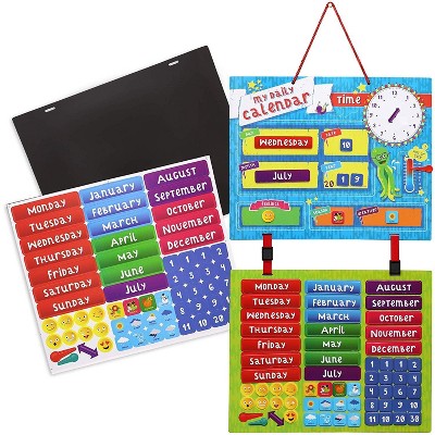 Paper Junkie Kids Magnetic Daily Learning Calendar (Day Month Year Time Feelings Season Weather)