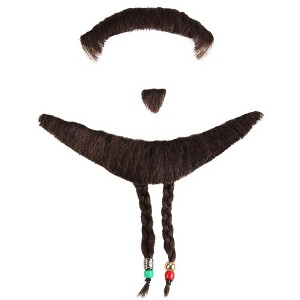 HalloweenCostumes.com One Size  Men  Adult Disney Jack Sparrow Halloween Costume Mustache and Goatee Accessory, Brown - 1 of 4