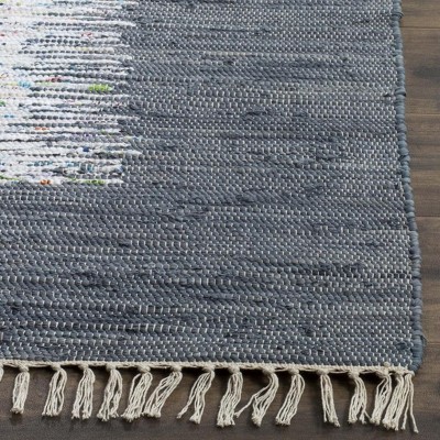 Montauk Ivory and Grey Handwoven Cotton Area Rug 3' x 5'