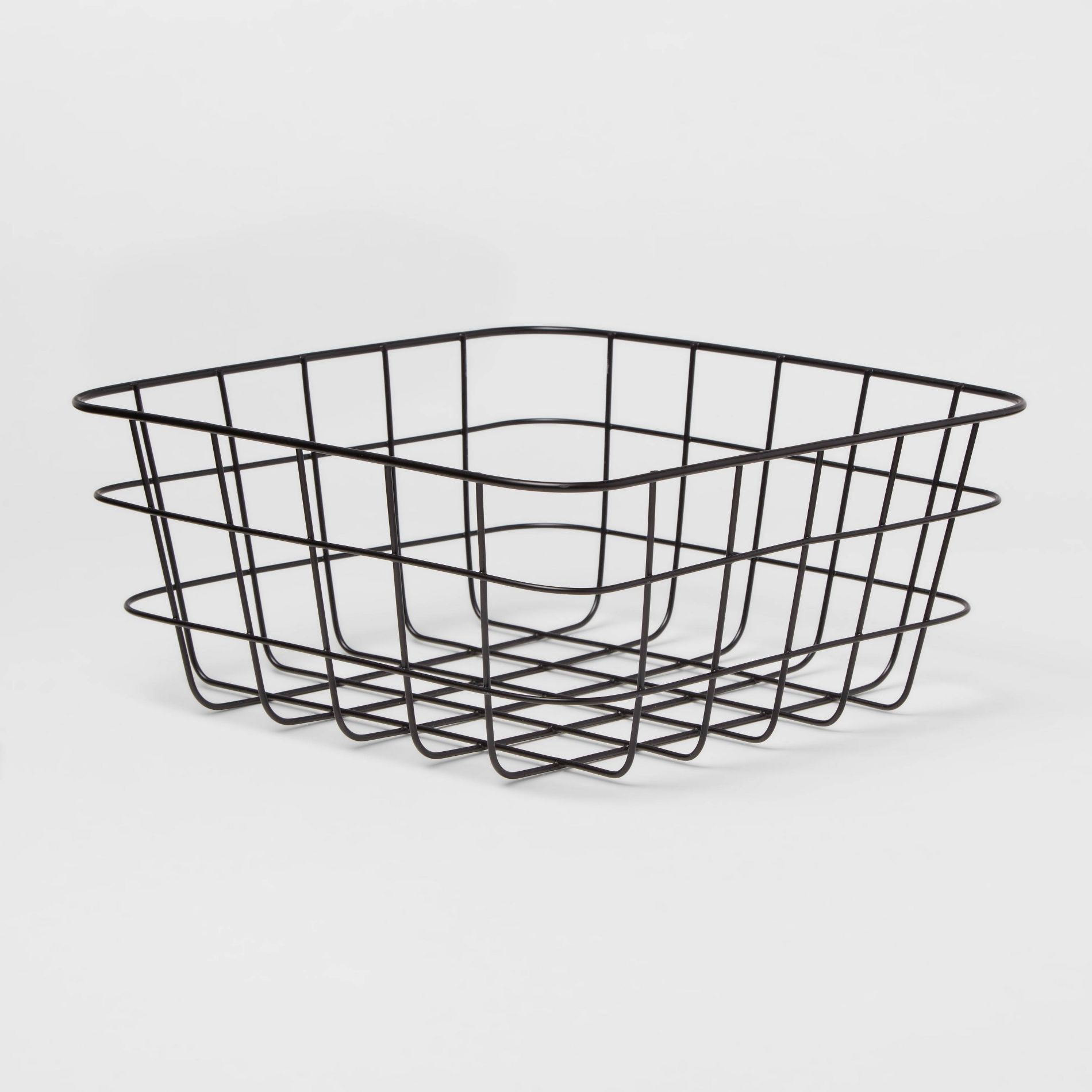 Small Wire Basket Black - Brightroom: Carbon Steel Storage, Square Decorative, 9.11" W x 6.1" D x 4" H