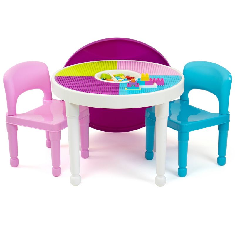 3pc Kids' 2 in 1 Round Activity Table with Chairs - Humble Crew, 3 of 9