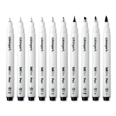 KINGART PRO Inkline Fine Line Pens, 10 pc