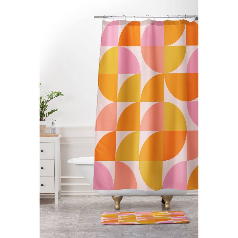 June Journal Mid Century Modern Geometry Shower Curtain Orange - Deny Designs, 4 of 5
