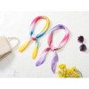 Elerevyo Women Colorful Gradient Striped Printed Square Satin Silky Neck Scarves 27.6"x27.6" 1 Pc - 3 of 4