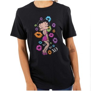 Betty Boop Colorful Kissing Lips Womens Graphic T Shirt Tees Brisco Brands - 1 of 1