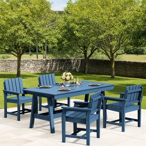 Hyleory HDPE Outdoor Dining Set, 5-Piece Patio Table and Chairs Set, All-Weather Dining Furniture for Backyard, Deck, or Garden - 1 of 4