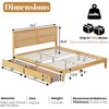 BABYYER Full Size Bed Frame with Rattan Headboard, Boho Platform Bed with Storage Underneath and Enhanced Support Slats and Feet - 4 of 4
