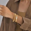 2pcs Gold Chain Link Bracelet, Stainless Steel Crystal Friendship Bracelets Bangle,Watch Band Chains Wristband - 3 of 4