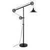 Hudson and Canal Wide Brim/Pulley System Floor Lamp with Metal Shade Blackened Bronze: Adjustable Height, Mid-Century Modern Design, UL Listed - 4 of 4
