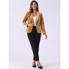 INSPIRE CHIC Women's Office Solid Shawl Collar Jetted Pockets One Button Velvet Blazer - 2 of 4