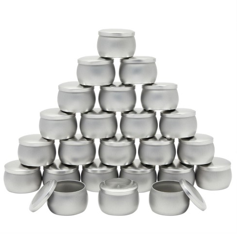 24 Pack 4 oz Aluminum Round Tins Empty Tins Candle Tins Spice Tins