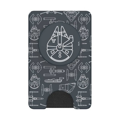 PopSockets PopWallet+ (with PopGrip Cell Phone Grip & Stand) - Star Wars Millennium Falcon