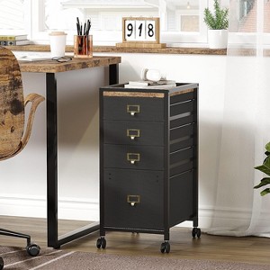 coucheta 2/3/4 Fabric Drawer Mobile File Cabinet, Vertical Filing Cabinet for Home Office Fits A4 or Letter Size with Wheels, for Under Desk - 1 of 4