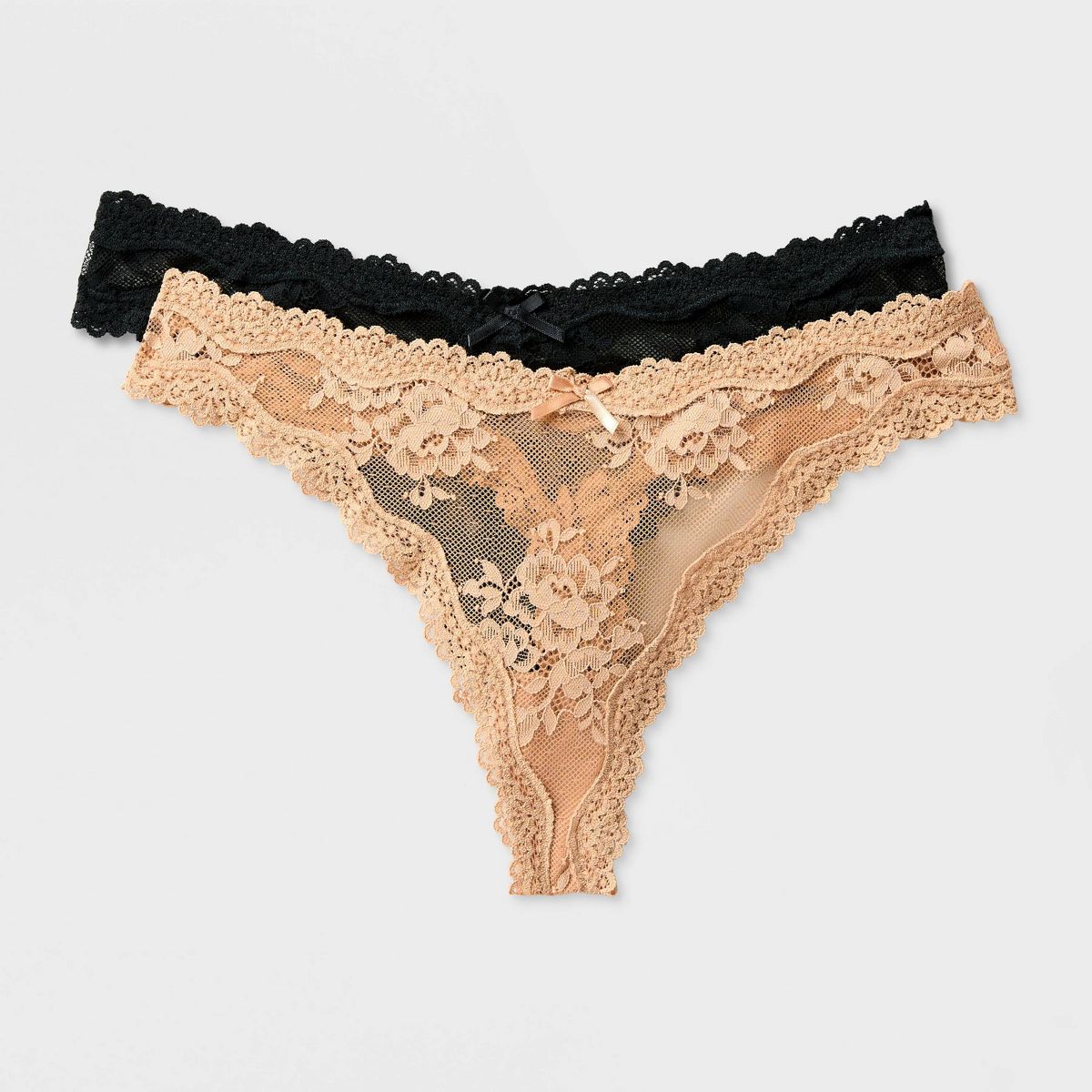 Women's 2pk Antique Rose Lace Thong Underwear - Auden™