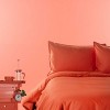 Canadian Down & Feather Company - 3 Piece Duvet Cover Set with 3-Sided Zipper, Persimmon - 2 of 4