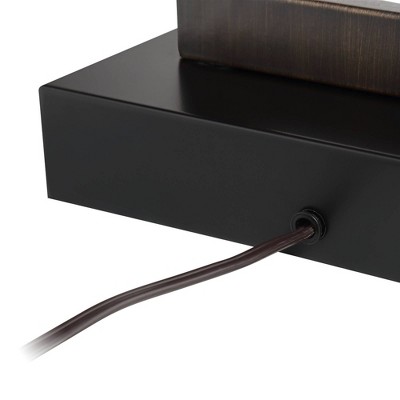Bronze Rectangular Table Lamp with USB and AC Outlet