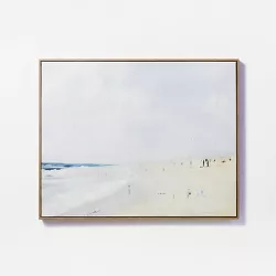 30" x 24" Painted Beach Embellished Framed Wall Canvas - Threshold™ designed with Studio McGee