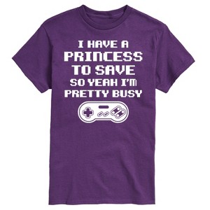 Men's - Instant Message - Video Gamer I Have A Princess To Save Short Sleeve Graphic T-Shirt - 1 of 4