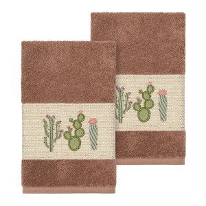 Linum Home Textiles 100% Turkish Cotton MILA Embellished Towel Set - 1 of 2