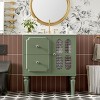Retro Style 30'' Bathroom Vanity with Ceramic Sink Combo,Solid Wood Frame Bathroom Storage Cabinet with 2 Drawers – The Pop Home - 3 of 4