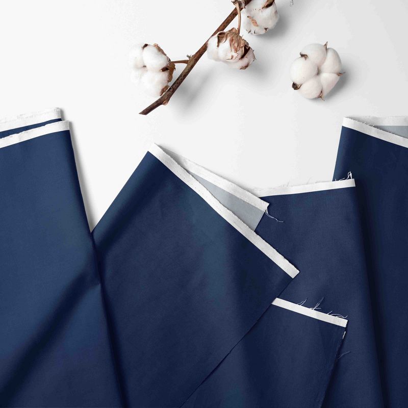  Bacati - 3 Layer Ruffled Crib/Toddler Bed Skirt - White/Blue/Navy, 3 of 7