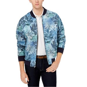 Tallia Mens Modern-Fit Tropical Print Bomber Jacket - 1 of 1