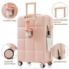 YONWAY 3 Piece Hardshell Luggage Sets Airline Certified Carry-on Luggage with side hook Cup Holder Spinner Wheel - 2 of 4