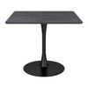 35.4" Merlin Dining Table Black - ZM Home: Square MDF Top, Steel Frame, Modern Pedestal Base - 3 of 4