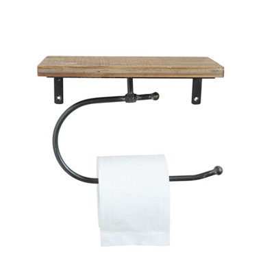 Wood & Metal Wall Toilet Paper Holder - 3R Studios