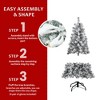 NAYSAYE 6ft Flocked Artificial Christmas Tree 678 Tips with Hinged Branches and Metal Stand for Holiday Decoration, Green and White, 38"*38"*72" - 2 of 4