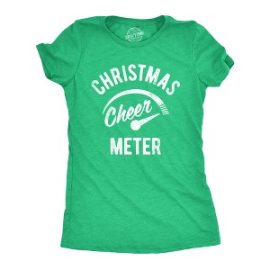 Womens Christmas Cheer Meter T Shirt Funny Holiday Xmas Party Graphic Tee - Crazy Dog Women's T Shirt - 1 of 4