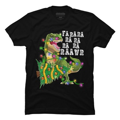 Men's Design By Humans Dinosaur Christmas By NekoShop T-Shirt