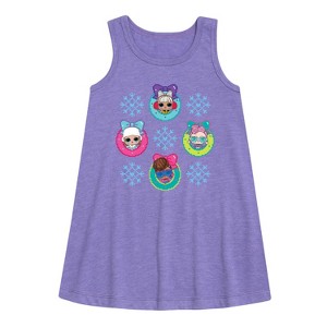 Girls' - Lol Surprise! - Snowflake Wreath Graphic Sleeveless Aline Dress - 1 of 3
