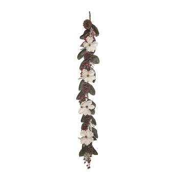 Transpac Foam 60 in. Multicolor Christmas Traditional Garland with Florals