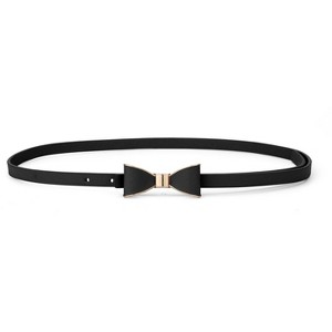 Allegra K Women's Skinny Waist Belt Metal Bow-knot No Buckle Thin Belt 1 Pc - 1 of 4