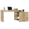 Lyngins L-Shaped Office Desk,Computer Desk with 2 Shelves and Single Door Cabinet for Home Office,Company - 2 of 4