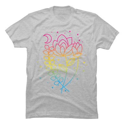 Design By CoolAnimalCo Humans Floral Pride Flag Boho Lotus By CoolAnimalCo T-Shirt