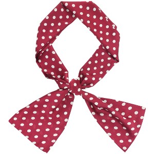 Allegra K Women Retro Polka Dot Skinny Scarf Neck Scarves Wrap Long Neckerchief Hair Band 1 Pc - 1 of 4