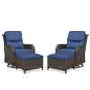 POCASSY 4 Piece Patio Furniture Set with Swivel Chairs and Ottomans, High Back Deep Seat Cushioned Wicker Swivel Patio Chairs Set of 2 with Ottoman - 4 of 4
