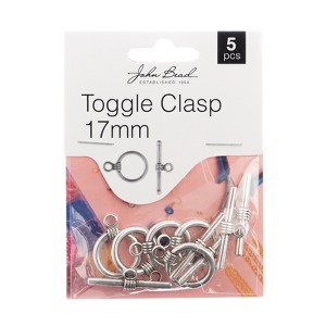 John Bead Must Have Findings Metal Antique Silver 17mm Toggle Clasps for Jewelry Making Findings, 5 Pieces - 1 of 4