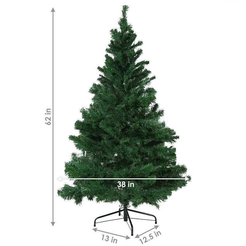Sunnydaze Indoor Artificial Unlit Canadian Pine Full Christmas Tree with Metal Stand and Hinged Branches - Green, 3 of 9