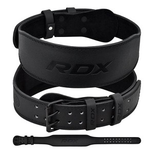RDX Sport 4'' Leather Weightlifting Gym Belt - Premium Support for Powerlifting, Bodybuilding, and CrossFit Training - 1 of 4