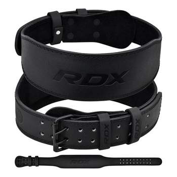 RDX Sport 4'' Leather Weightlifting Gym Belt - Premium Support for Powerlifting, Bodybuilding, and CrossFit Training