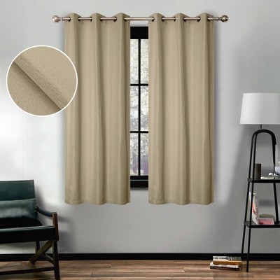 Linen Room Darkening Semi-Blackout Window Curtain Panels, Set of 2 by Blue Nile Mills