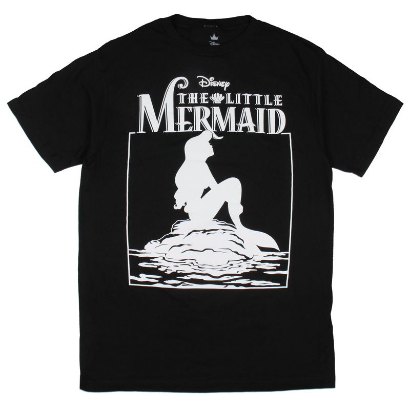 Disney Men's The Little Mermaid Ariel Silhouette Graphic Print Adult T-Shirt, 1 of 4