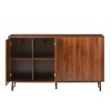 Whisen Modern Art Solid Wood Sideboard & Buffet, Storage Cabinet with Wave Relief Design, Iron Legs - 4 of 4