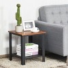 Tangkula Industrial Coffee End Table Bedside Nightstand with Shelf Black/Silver - 4 of 4