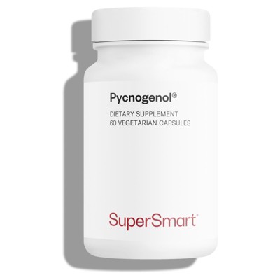 SuperSmart Pycnogenol 200mg per Day (Patented) - French Maritime Pine Bark Extract | Non-GMO & Gluten Free - 60 Vegetarian Capsules